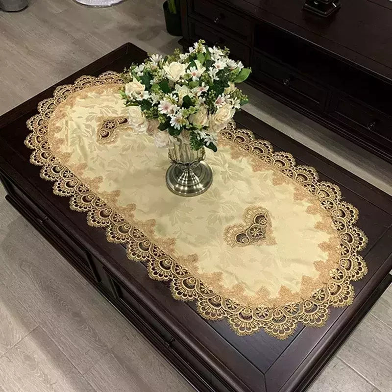 Toalha De Mesa Oval Bordada Europeia, Capa De Mesa De Renda, Toalha De Mesa De Chá, Gabinete De TV, Tampas Modernas para Decoração De Casa