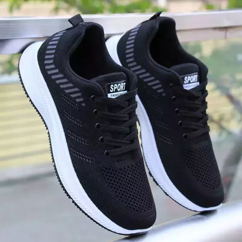 Tênis de caminhada antiderrapante e respirável masculino, sapato casual ao ar livre, confortável e elegante, tênis de corrida com renda, 2024