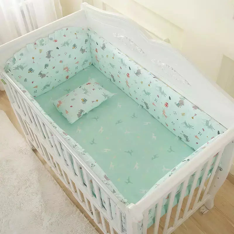 Universo Espaço Algodão cama do bebê Set, Crib Roupa de cama, Kids 'Bedroom Decor, Baby Girl and Boy's Crib, Bed Bumper, Bedsheet and Pillow, 6PCs