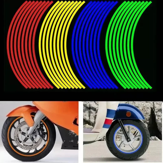 1 conjunto de 16 pçs adesivo de roda fita reflexiva aro listra bicicleta motocicleta adesivos para honda para kawasaki z750 z800 para yamaha mt07