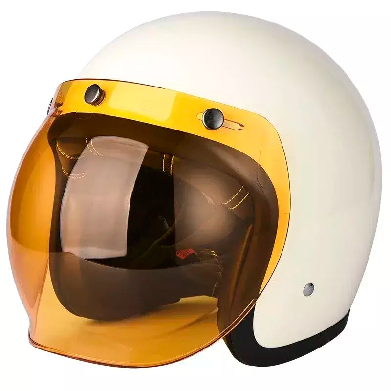 Capacete de motocicleta bolha escudo viseira anti-nevoeiro proteção uv lente hd para capacete retro rosto aberto meio capacete bolha óculos lente