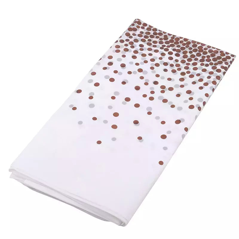 Descartável Bronzing Black Dots Toalha De Mesa, Decoração Suprimentos, Aniversário, Casamento, Dourado, Rosa, Ouro, Prata, Banquete