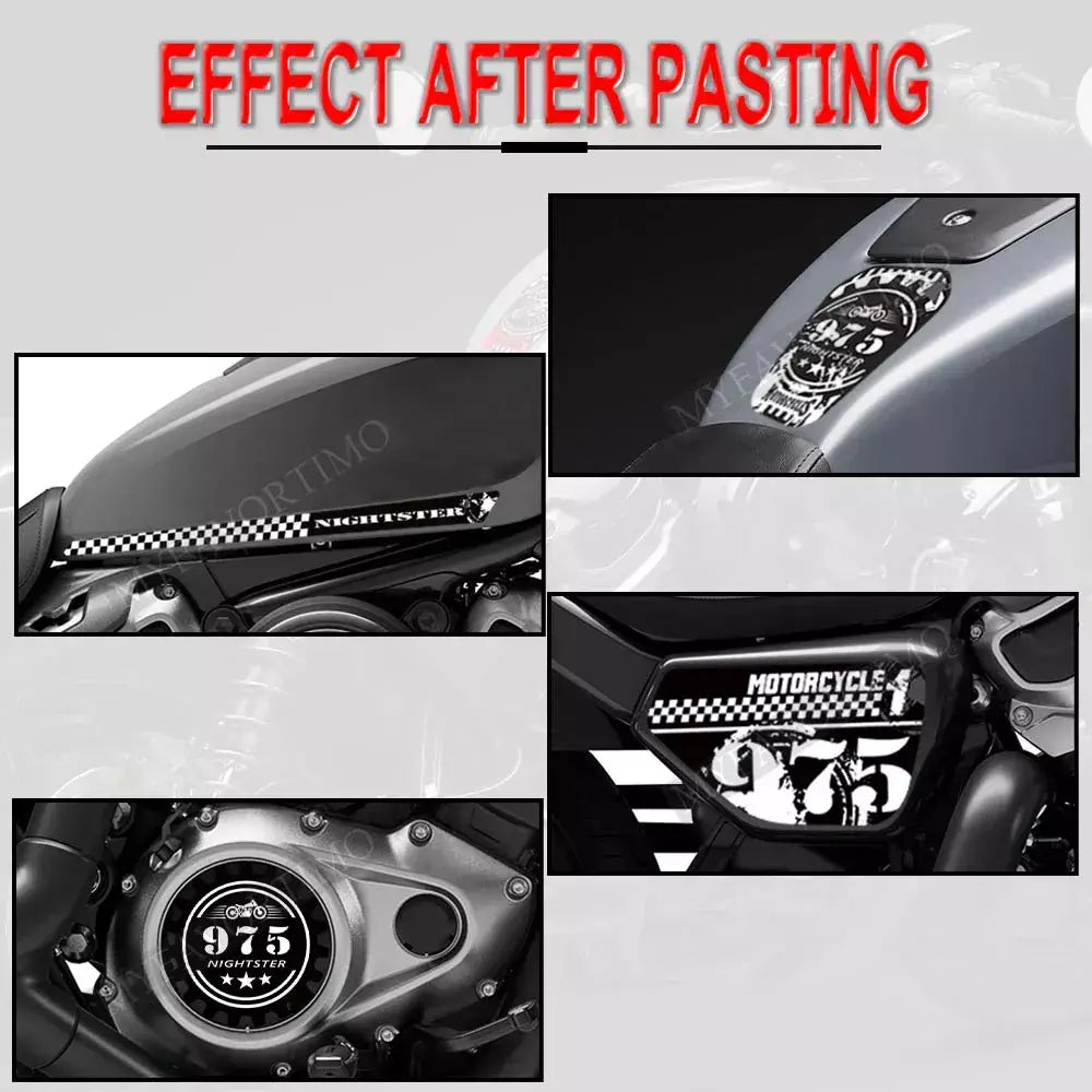 Para harley davidson nightster 975 rh975 adesivos decalques protetor tanque almofada kit joelho corpo fender escudo escape 2022-23