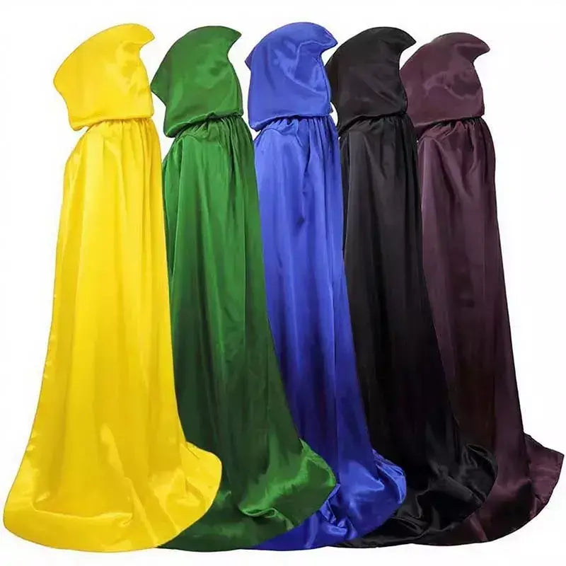 Capa preta com capuz para adultos, robe medieval com cadarço, bruxa, vampiro, cosplay, halloween, carnaval, festa de máscaras