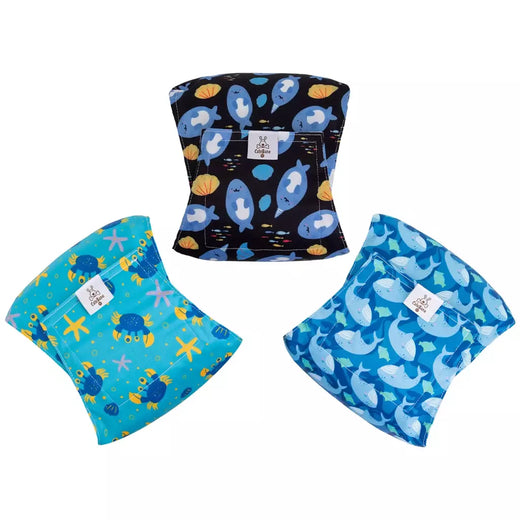 (3 unidades por pacote) Fraldas reutilizáveis para cães masculinos CuteBone, faixas laváveis para barriga de cães, envoltórios para cães masculinos, fraldas para cães