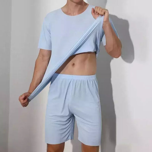 Pijama solto masculino de manga curta, roupa caseira, camiseta, shorts esportivos e de lazer, terno tamanho grande, 4x menino, 2 peças por conjunto