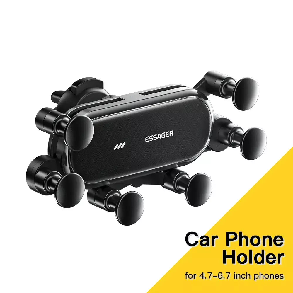 Essager gravidade suporte do telefone do carro clipe de ventilação de ar montar suporte do telefone celular no carro gps suporte para iphone 14 13 12 pro xiaomi