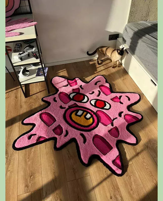 Tapete de pelúcia antiderrapante macio irregular, Tapetes de cabeceira, Decoração criativa da sala de estar, Quarto de estudo simples