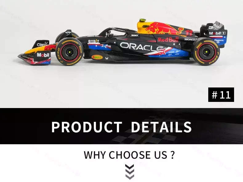 Bburago 1:43 Redbull 2023 RB19 Austin Miami Las Vegas GP # 1 # 11 F1 Racing Formula Car Simulação Estática Diecast Alloy Model Car