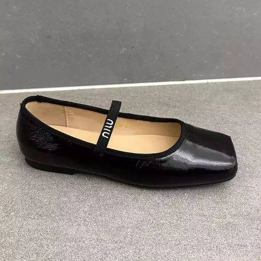 Sapatilhas de couro macio para mulheres, bombas de dedo quadrado, sapatos casuais, sapatos Mary Jane, escritório, trabalho, fina, moda feminina