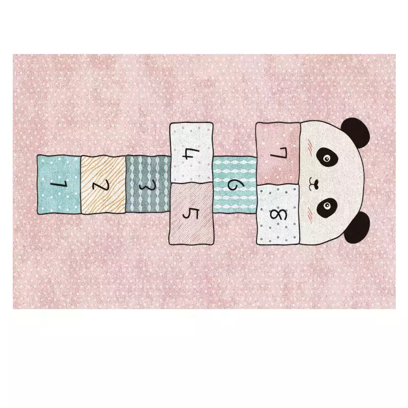 Tapete antiderrapante para jogos de desenhos animados para crianças, decoração de lar, baby crawling, meninos e meninas, cinza claro, jogo, enfeites infantis