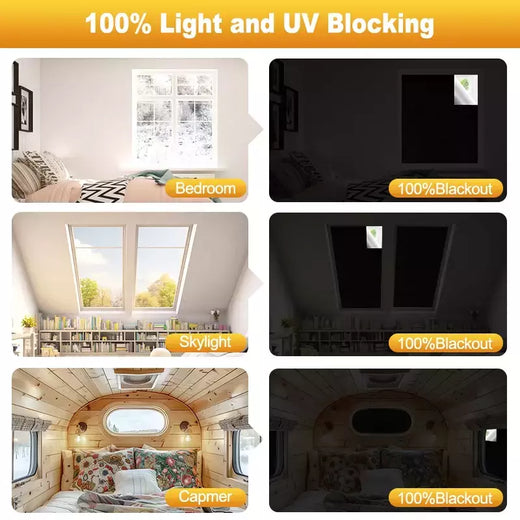Cortina de blecaute removível para viagens 100% blecaute, Película para janela portátil mais escura, pano DIY temporário, sem broca