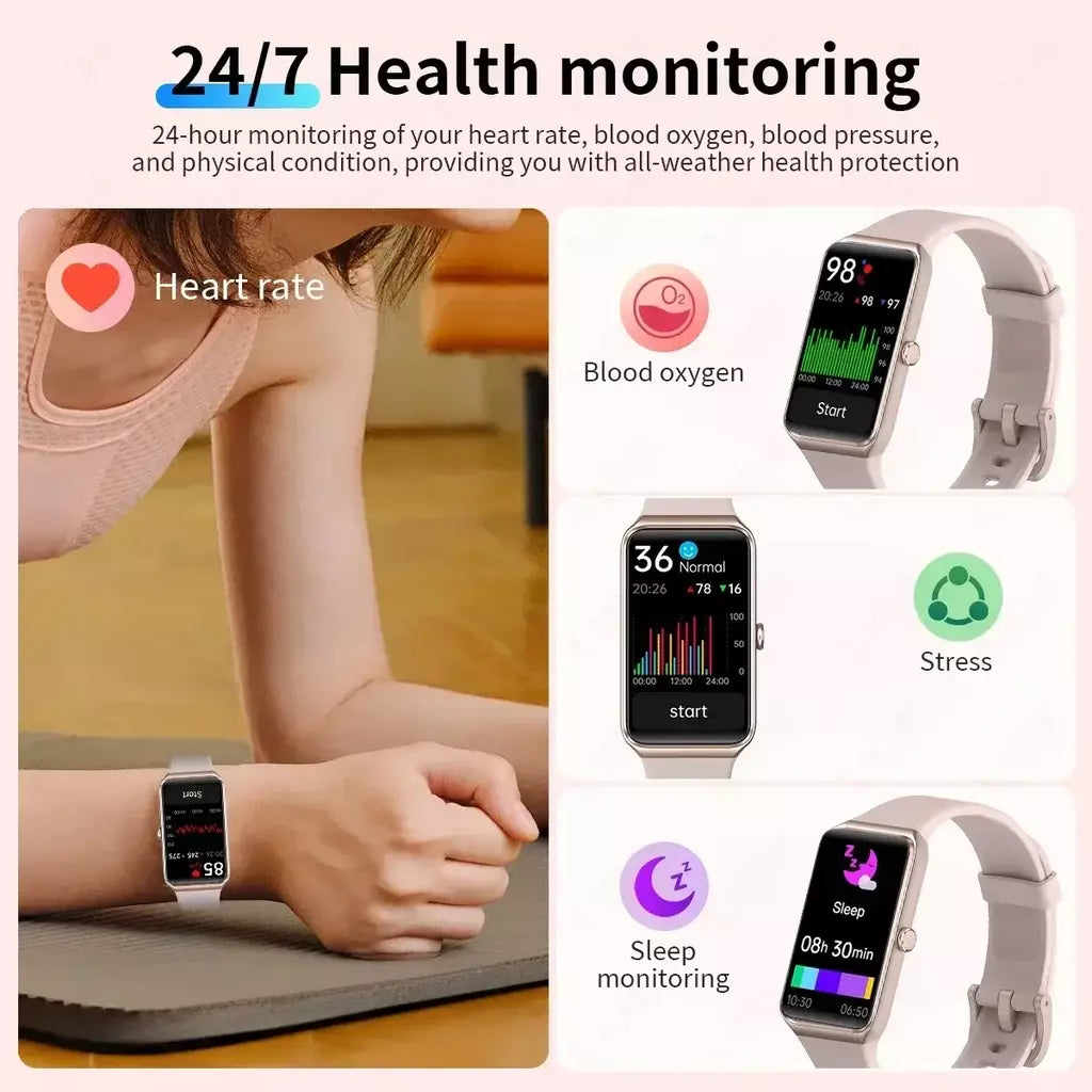 Xiaomi novo 1.47 ''hd relógio inteligente feminino esportes pulseira de fitness termômetro monitor saúde à prova dwaterproof água smartwatch feminino para xiaomi