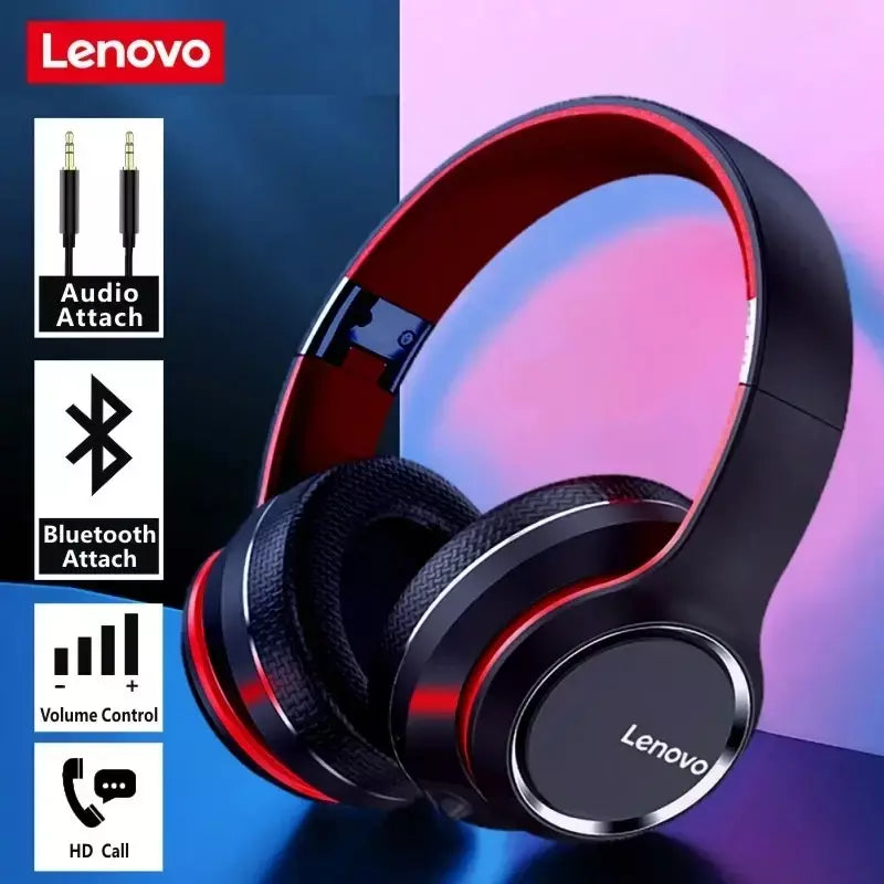 Lenovo hd200 fones de ouvido bluetooth over-ear dobrável computador sem fio cancelamento de ruído alta fidelidade estéreo gaming headset