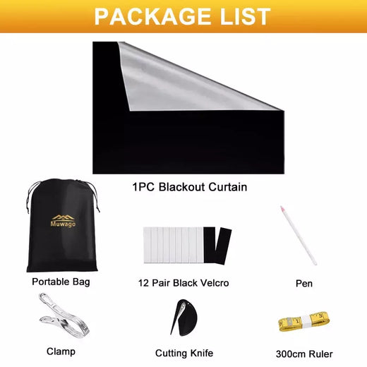 Cortina de blecaute removível para viagens 100% blecaute, Película para janela portátil mais escura, pano DIY temporário, sem broca