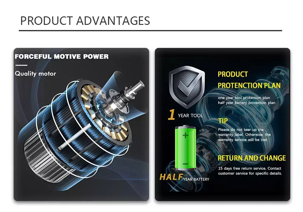 Tesouro elétrico sem escova, ferramentas multiferramentas, chave de fenda, broca de impacto, polidor, serra alternativa, acessório de energia