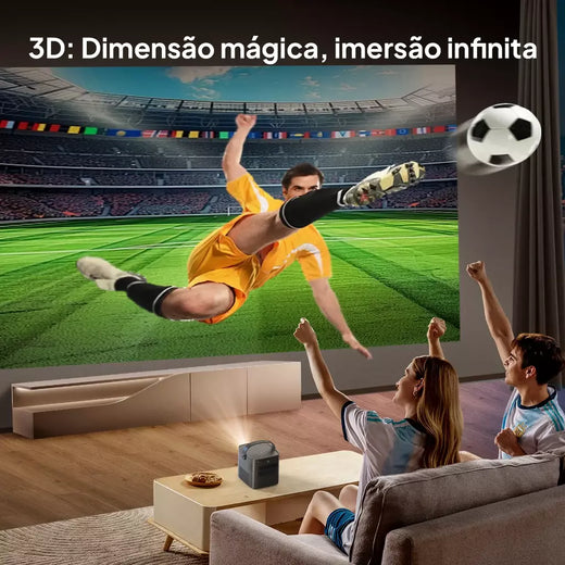 Vevshao V50 3D Mini Projetor Portátil 4K HD LED WiFi 1080P Filmes Vídeo Projetores de Home Theater DLP com Bateria de 15000mAh