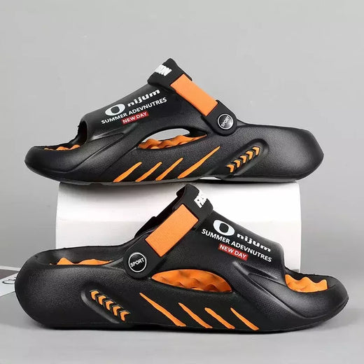 Sandel chinelos de couro genuíno masculino, sandálias casuais, sapatos de verão, slipers, tendência, 2021