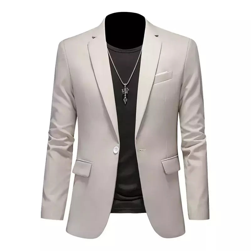 Blazer Casual de Negócios Masculino, Jaqueta Monocromática, Casacos Oversize, Smoking Masculino, Roupas de Marca, Roupas de Trabalho, Plus Size M-6XL