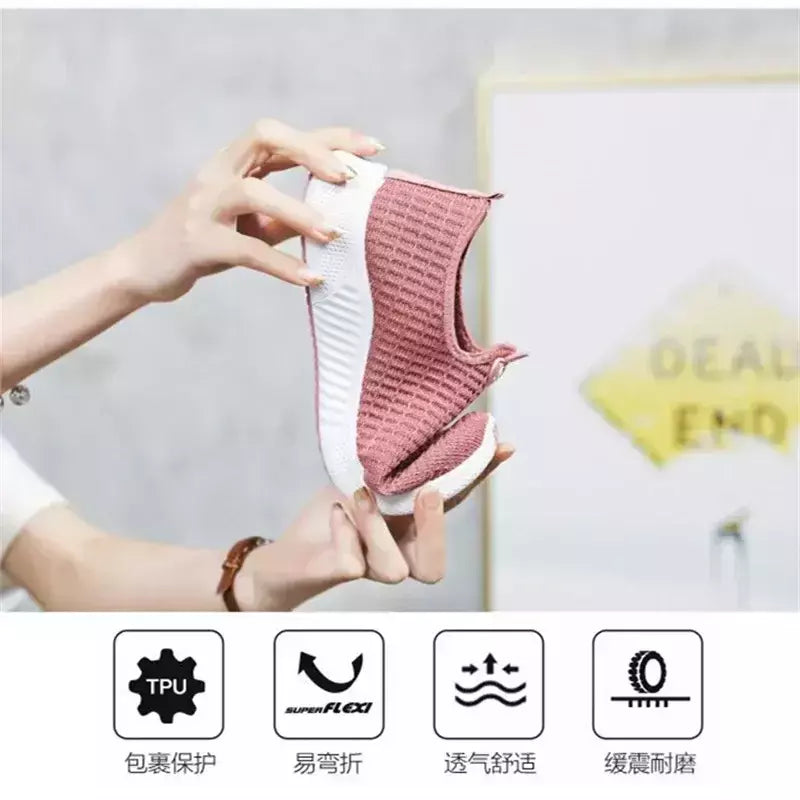 Tênis casual de malha respirável feminino, tênis de fundo macio, tênis de coco na moda, verão, novo