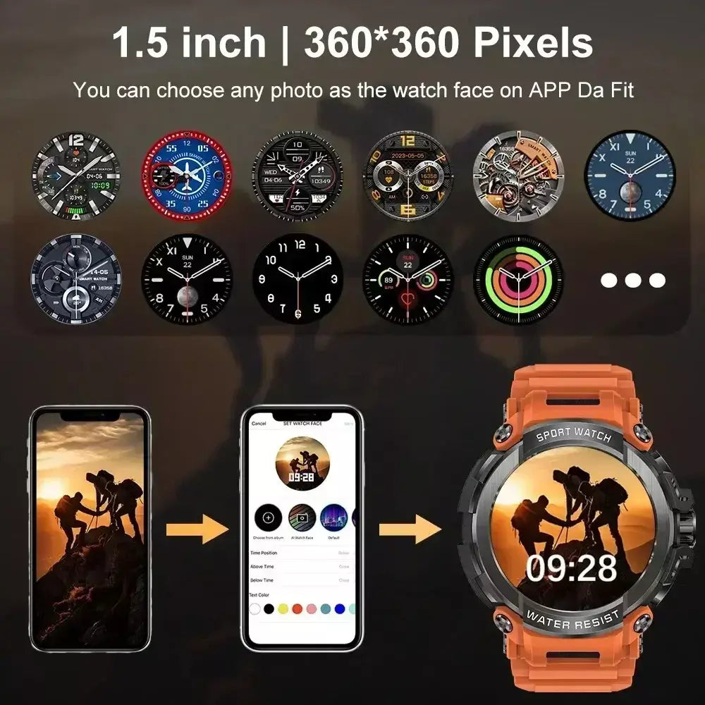 Xiaomi 1.5 "bluetooth chamada gps relógio inteligente masculino 120 + esportes rastreador de fitness monitor saúde smartwatch para android ios 600mah t90
