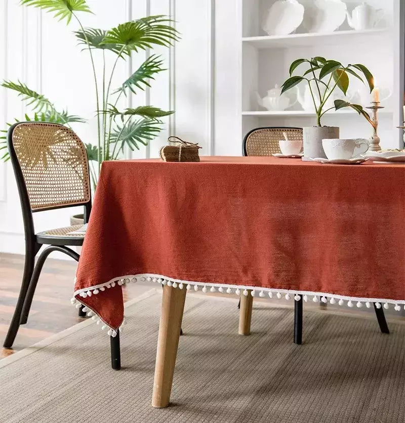 Toalha De Mesa De Mesa De Café De Algodão Retangular, Cobertura De Mesa Branca, Sala De Estar, Decoração De Casa, Pano, Casamento, Decoração De Natal