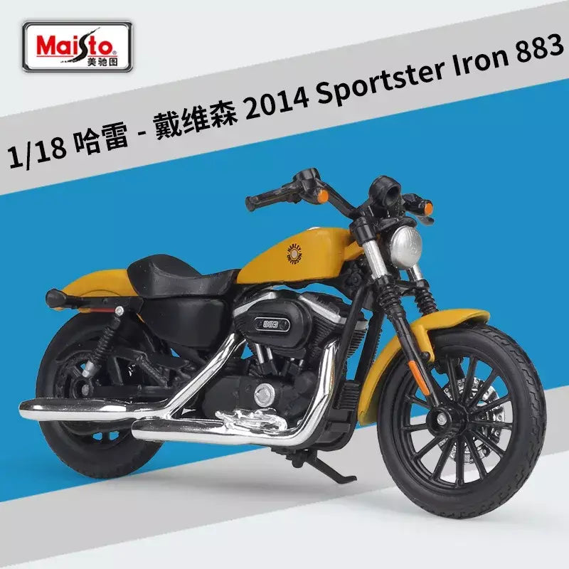 Maisto 1:18 harley davidson sportster ferro 883 liga clássico modelo da motocicleta diecast metal motocicleta modelo crianças brinquedos presente