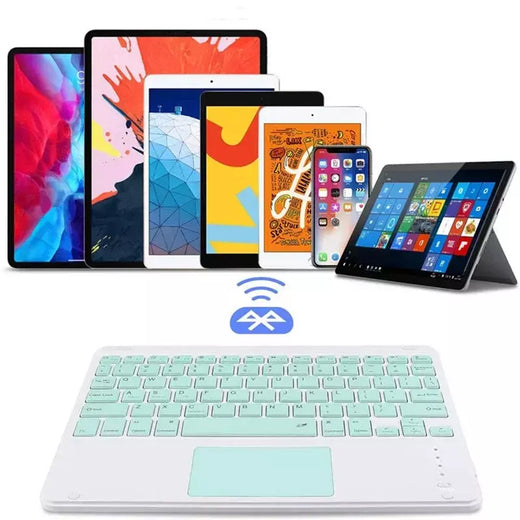Teclado bluetooth espanhol/inglês de 10 polegadas para ipad air pro teclado recarregável sem fio para telefone tablet laptop universal