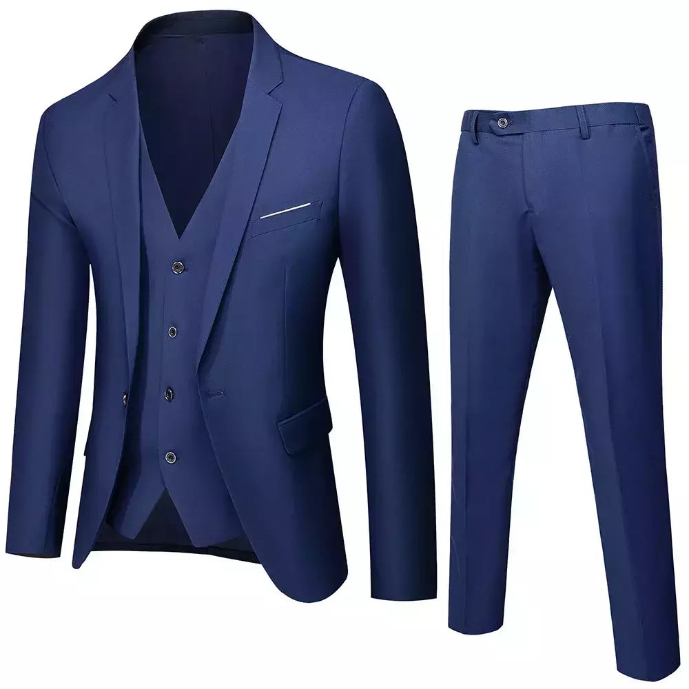 Ternos formais masculinos completos, conjuntos elegantes de blazers, roupas de casamento, calças, jaquetas, fantasias de luxo, negócios de casamento, 2 peças