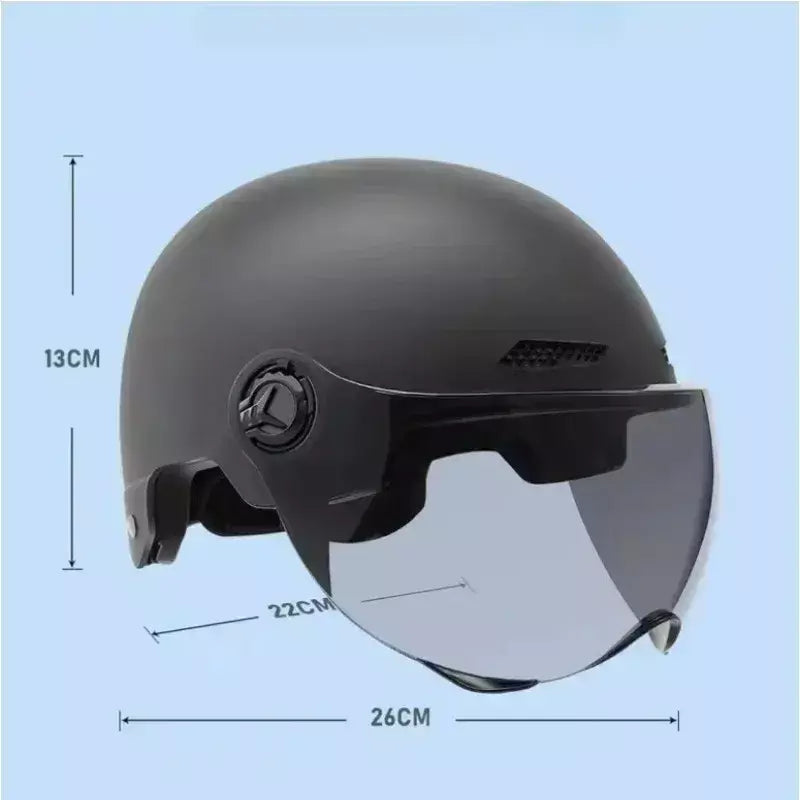 Capacete de segurança de bicicleta 3C certificado masculino e feminino adulto crianças dos desenhos animados bicicleta elétrica motocicleta meio capacete com óculos