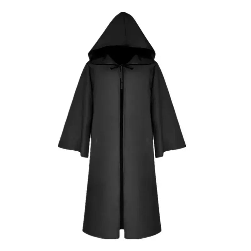 Halloween manto cosplay traje feiticeiro camisa longa com capuz preto robe adulto e fantasma de horror manto criança traje de férias conjunto