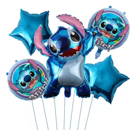 1 conjunto disney 123 pçs lilo & stitch tema feliz aniversário balão de látex conjunto família festa de aniversário decoração balão de látex