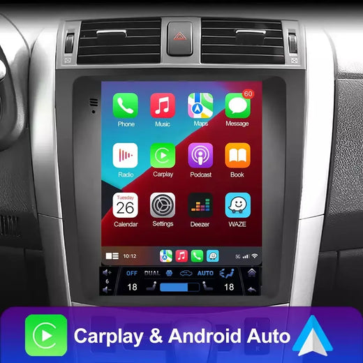 Do Brasil Leitor de Vídeo Multimídia Rádio Automóvel, Android Auto Stereo para TESLA Toyota Corolla 2009-2013, Estilo Tesla, 2 Din