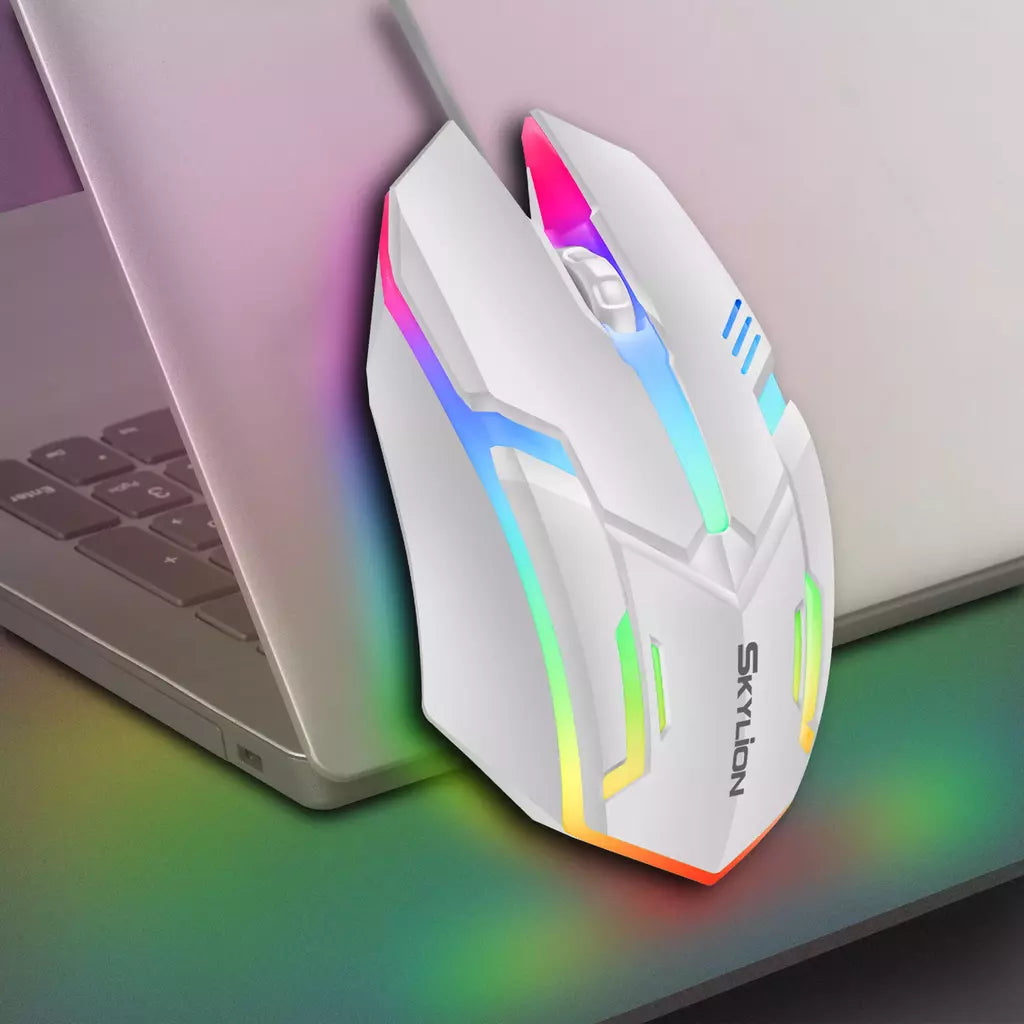 SKYLION F1 Wired 3 Teclas Mouse Iluminação Colorida Jogos e Escritório Para Microsoft Windows e Apple IOS System