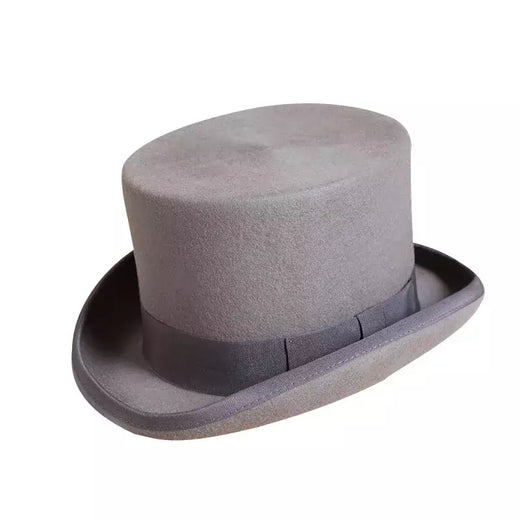 Chapéu Fedora liso unissexo de lã, Chapéu alto de homem, Boné mágico, Cinta cilíndrica, Steampunk, Versátil, Panama, Mágico, Cavalheiro, 2024