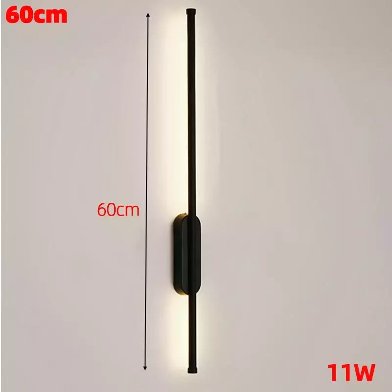 Nórdico moderno Faixa LED Luz de Parede, Sala, Sofá Fundo, Cobre completa, Quarto, Cabeceira, 80cm, 60cm, AC85-265V