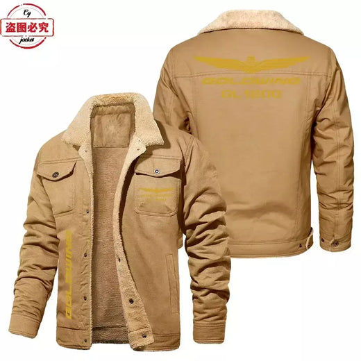 Asa de ouro 1800 logotipo da motocicleta impressão velo térmico gola alta jaqueta roupas de ciclismo roupas de corrida equipe roupas de trabalho