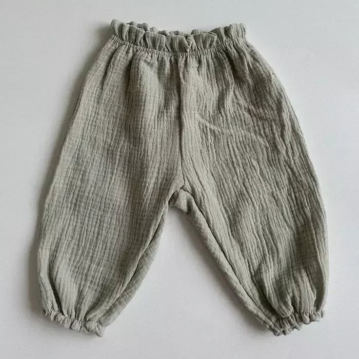 Calças de bebê de algodão orgânico recém-nascidos outono primavera verão inverno bonito impressão macia musselina roupas calças pantalons capris