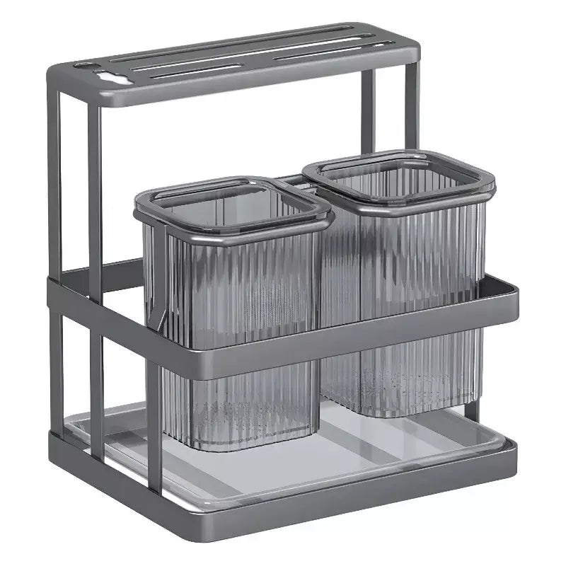 Novo fixado na parede talheres de cozinha faca colher garfo pauzinho drenagem rack escorredor utensílio cozinha armazenamento perfuração livre
