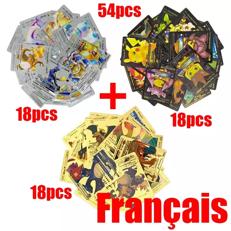 Pokemon arco-íris cartões ouro prata vmax gx cartão coleção batalha trainer cartão espanhol inglês francês criança brinquedos presentes de natal