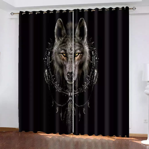 3D Printed Rose Shading Window Curtain para crianças, leão, tigre, lobo, animal, sala de estar, quarto, cozinha, porta, salão, decoração de casa
