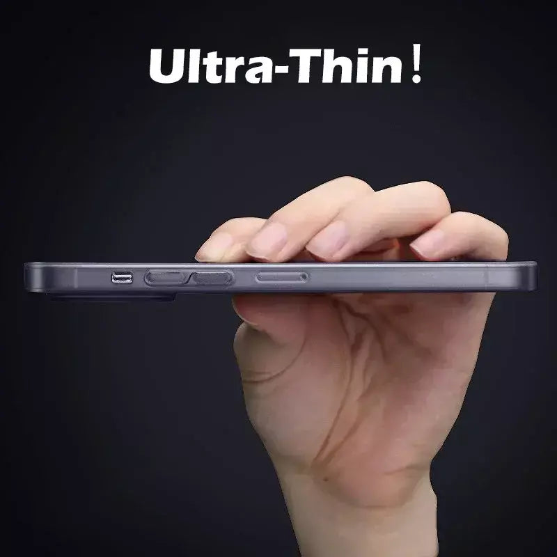 0.3mm ultra fino claro fosco pp duro ultra fino caso de telefone para iphone 17 16 15 14 13 12 11 pro max 16 plus escudo silm volta caso