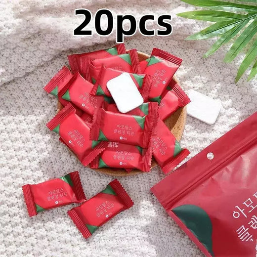 Toalha comprimida descartável para mulheres, toalha de rosto macia, portátil, limpa, viagem, camping, 20pcs