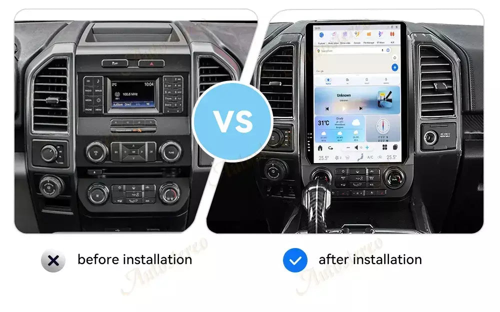 14.4 Polegada android 128g para ford f150 f250 f350 2015-2021 tesla estilo carro gps navegação multimídia player rádio fita unidade central hd