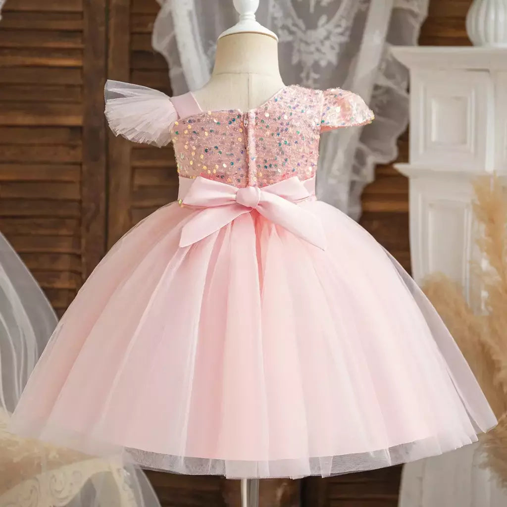 Vestidos de lantejoulas princesa feminina, vestido de batismo, festa de casamento infantil, Natal, vestido novo de luxo, 2022