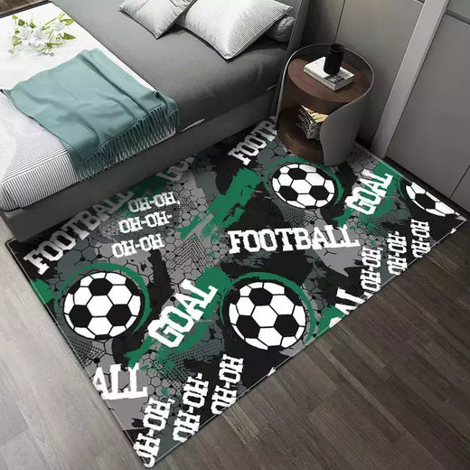 3D Campo de Futebol Tapete para Crianças Quarto Macio Tapete Tapete de Poliést