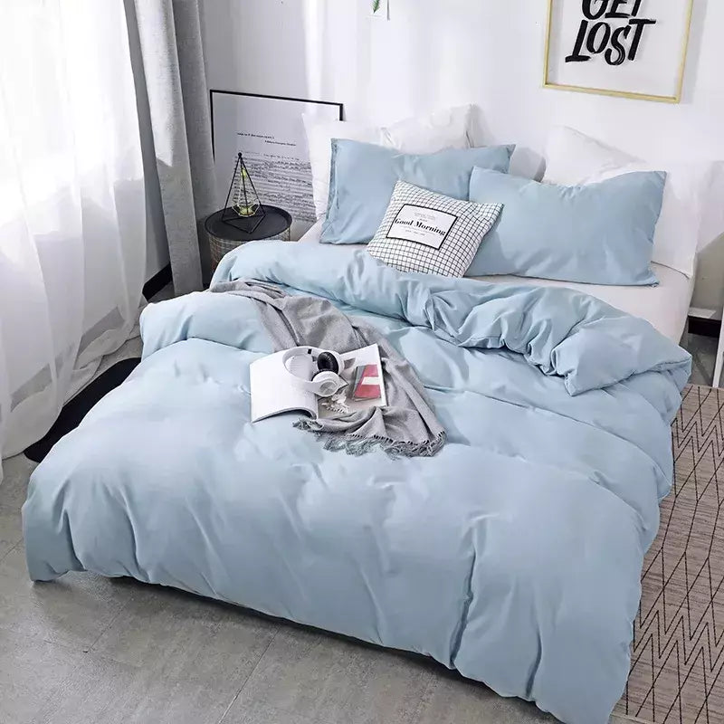Nordic Solid Color Lixar Duvet Cover Set, Individual, Duplo, Queen, Cama King Simples, Fronha, Roupa de cama, Sem lençol,