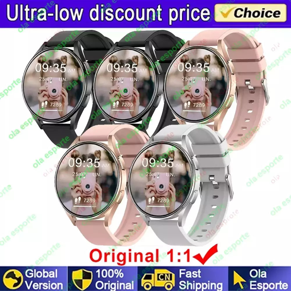 Samsung-Galaxy Smartwatch para homens e mulheres, monitoramento de saúde AMOLED, relógio impermeável, assistente de voz, chamada Bluetooth, relógio inteligente, 2022