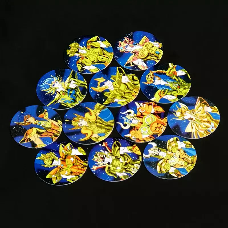 Lote De Tazos Los Caballeros Del Zodiaco Saint Seiya 40/40 Sabritas Vintage Tasos Cartões Álbum Plástico Raro Taps Pogs