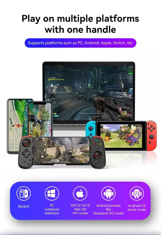 Gamepad sem fio para ps4/ps5/xbox/switch/pc d6dp alongamento controlador de jogo extensível bluetooth-acessórios de jogo compatíveis